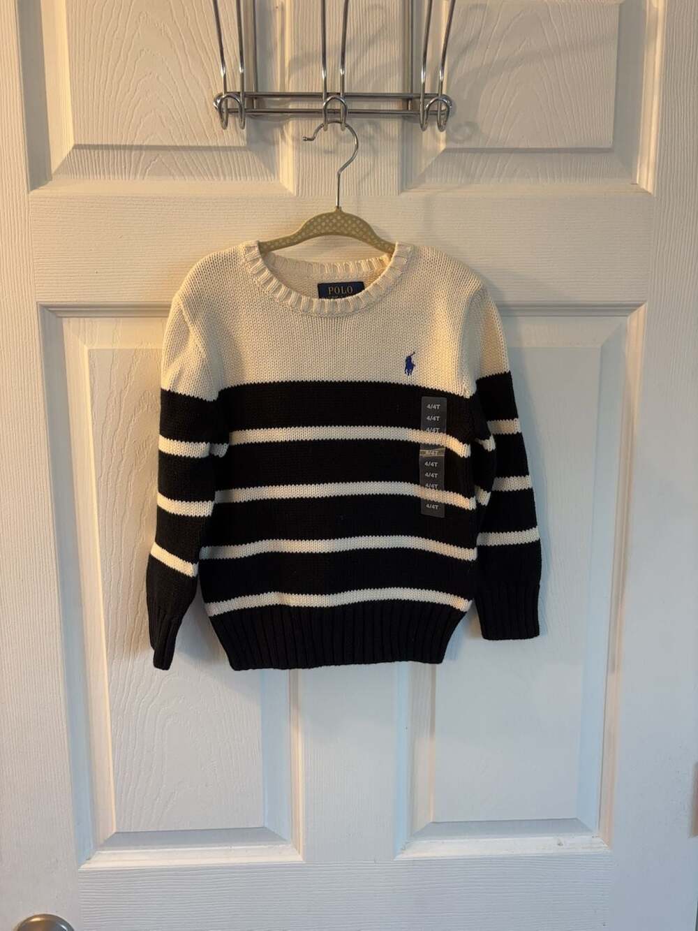 Polo Ralph Lauren Boys Striped Cotton Crewneck Sweater Size 4T
